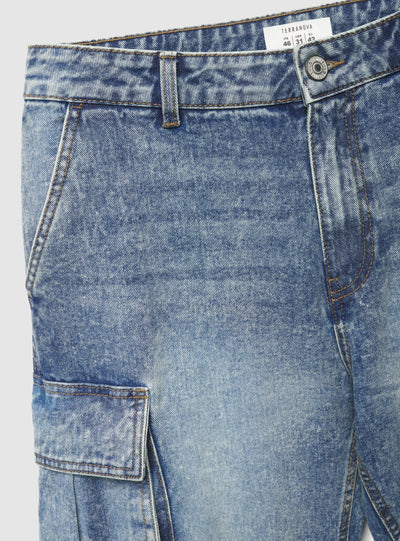 Jeans cargo over a tinta unita