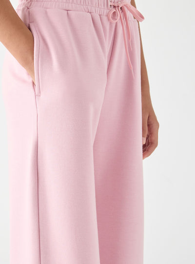 Pantaloni tuta wide leg a tinta unita