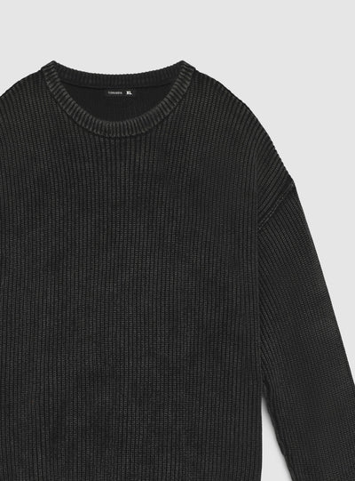 Maglia girocollo a costa inglese tinta unita