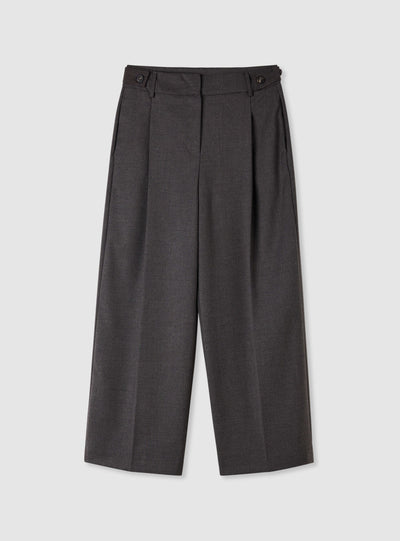 Wide-leg trousers with adjustable waist tabs