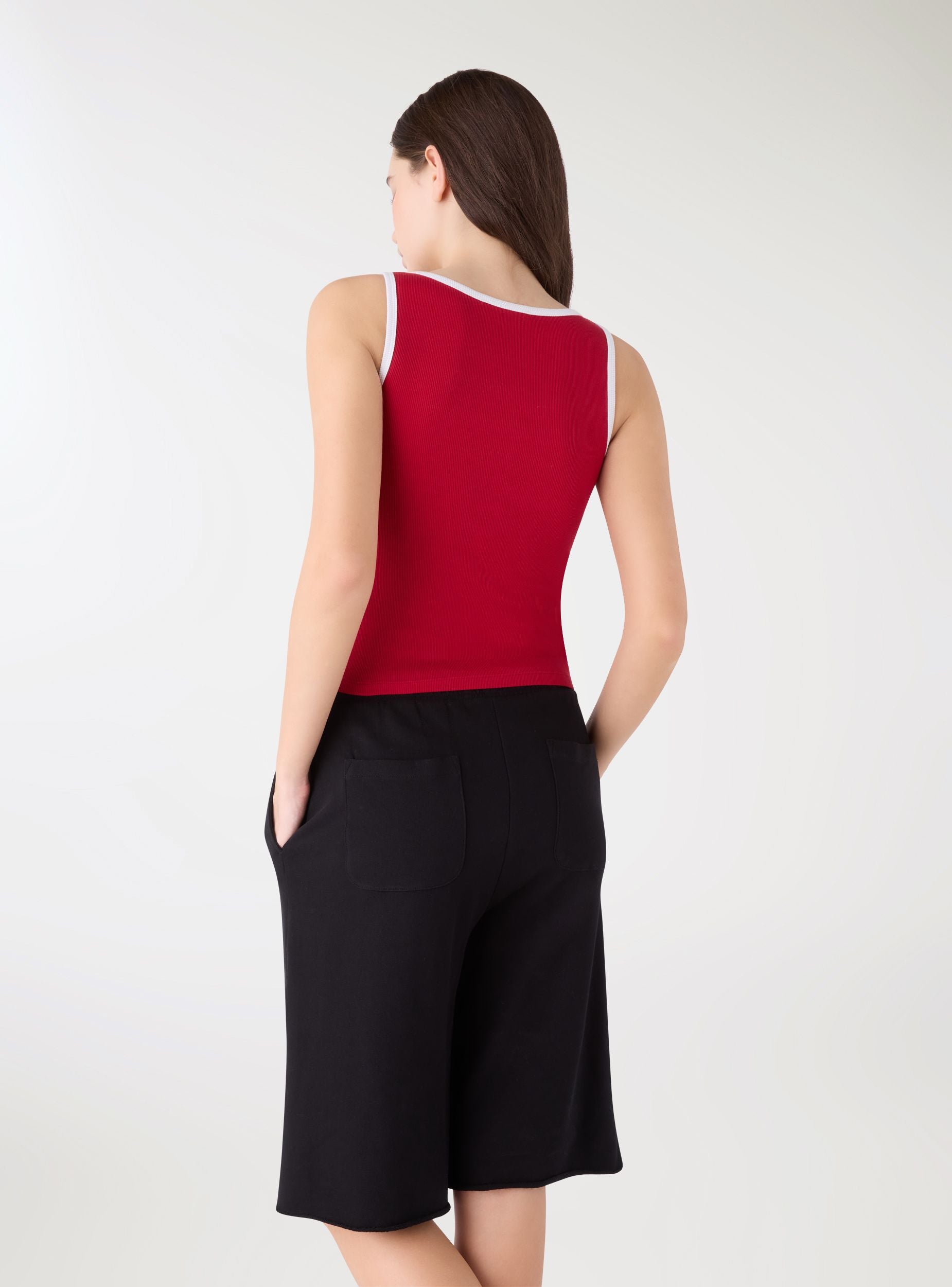 Canotta Style Canotta con bordi a contrasto e numero Rosso scuro SAB0083467001S423 ...