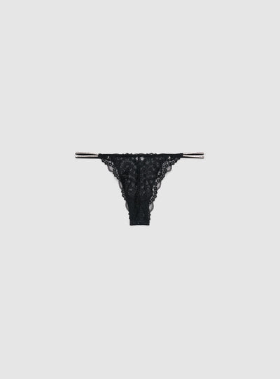 Slip brasiliana in pizzo con strass