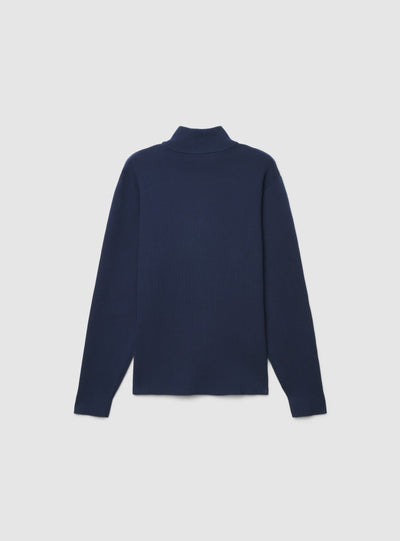 Maglia con collo alto e mezza zip