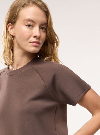 T-shirt a tinta unita con maniche raglan