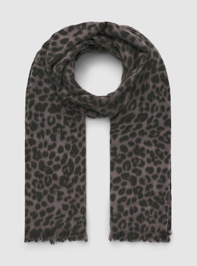Pashmina animalier con frange
