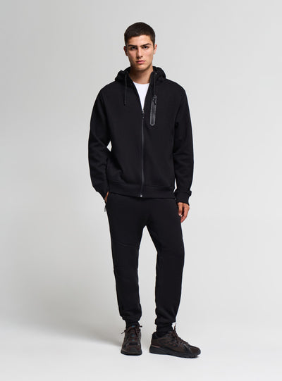 Felpa tecnica con zip e cappuccio