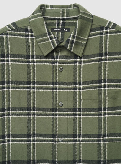 Camicia manica lunga a quadri con taschino