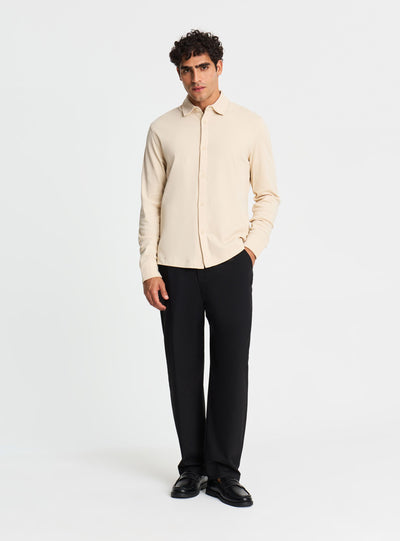 Pantaloni chino wide leg con pinces