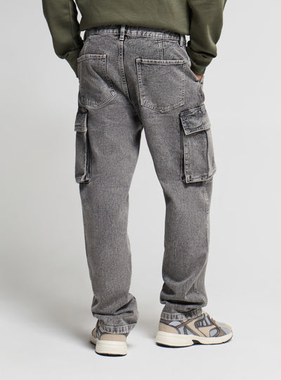 Jeans over cargo a tinta unita