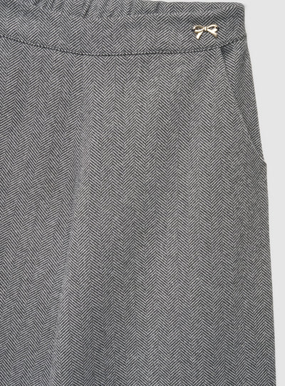 Pantaloni wide leg a spina di pesce