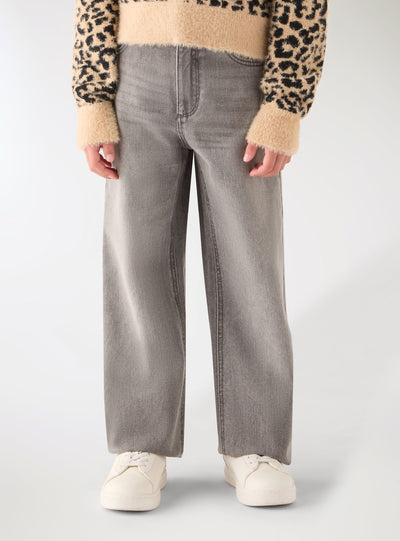 Jeans wide leg a tinta unita