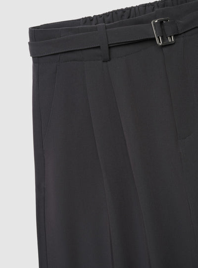 Pantaloni wide leg con coulisse e fibbia