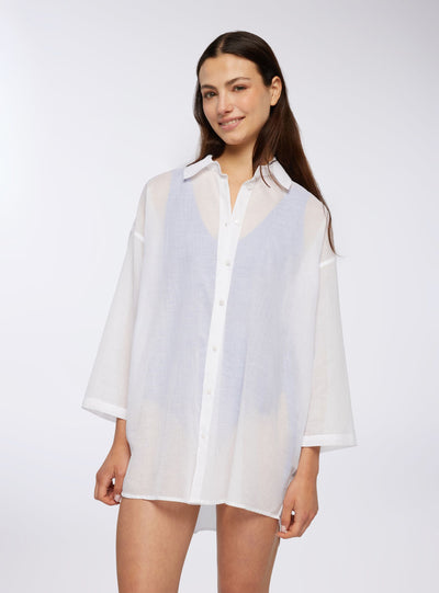Camicia maxi tinta unita