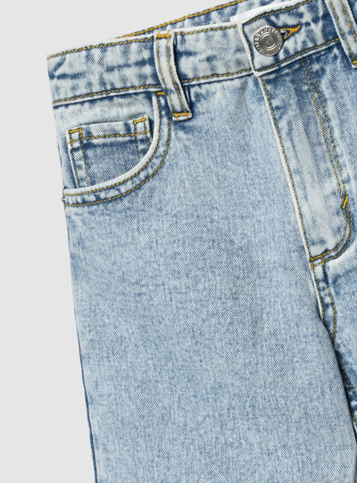 Jeans wide leg a tinta unita