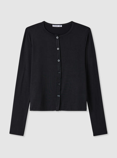 Solid colour cardigan with buttons