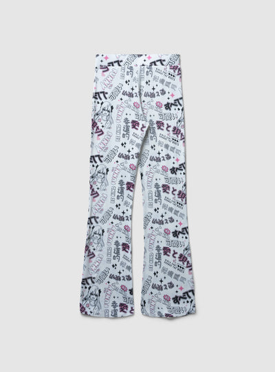 Leggings évasés à imprimé manga