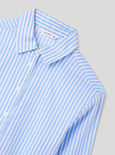 Camicia crop in popeline a righe