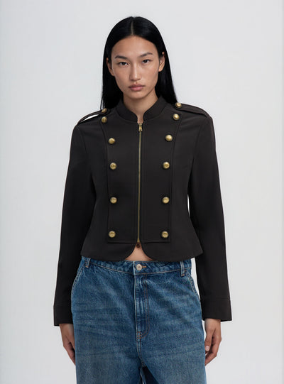 Giacca corta stile militare con zip