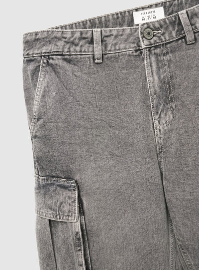 Jeans over cargo a tinta unita