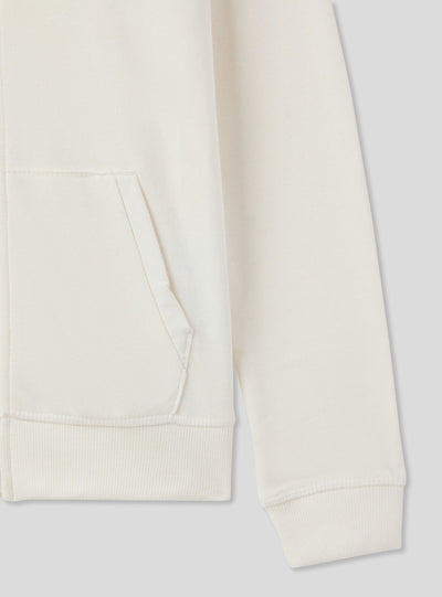 Felpa leggera tinta unita con cappuccio, coulisse e zip