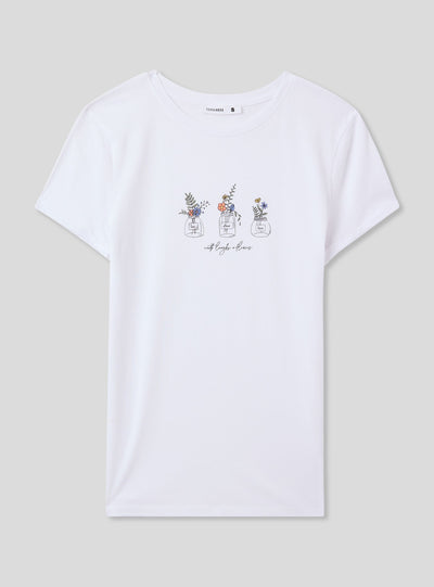 Camiseta slim fit con estampado de flores