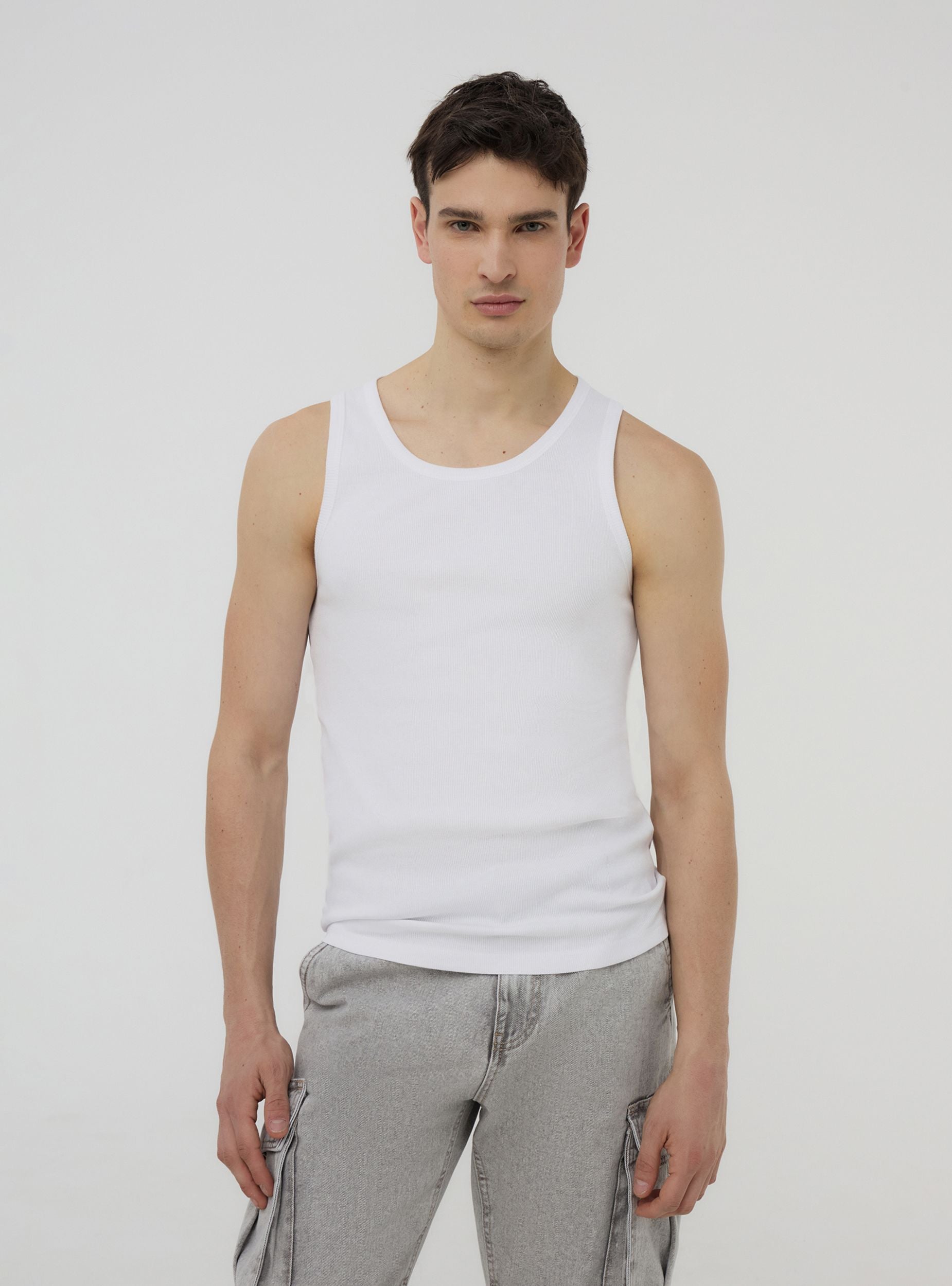 Confezione 3 O 6 Canottiere Uomo Bianco 100% Cotone – Palestra E Estate - Foto 2