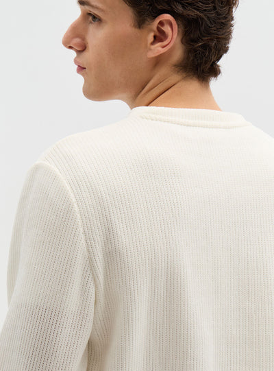 Pullover mit Rundhalsausschnitt aus unifarbenem Chenille