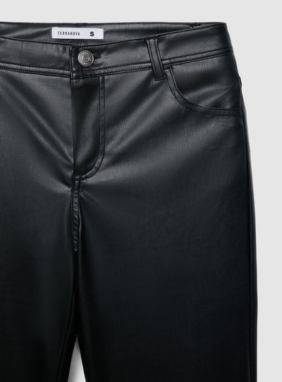 Pantaloni wide leg  effetto pelle