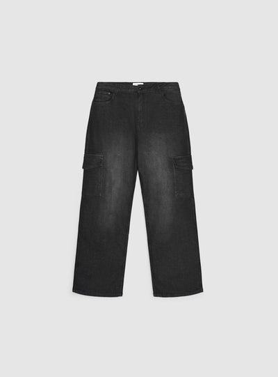 Jeans cargo a gamba ampia
