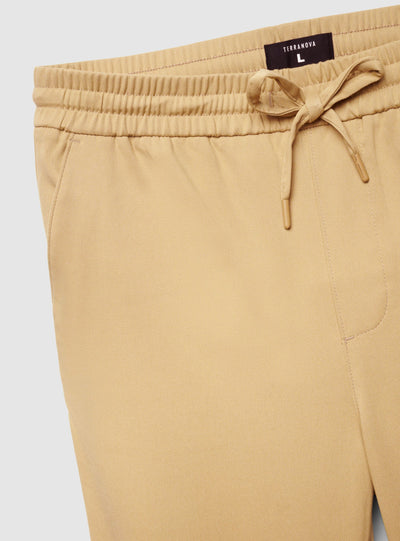 Pantaloni straight tinta unita con coulisse