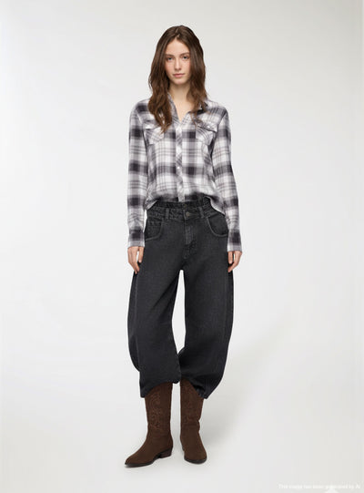 Camicia a quadri con taschini