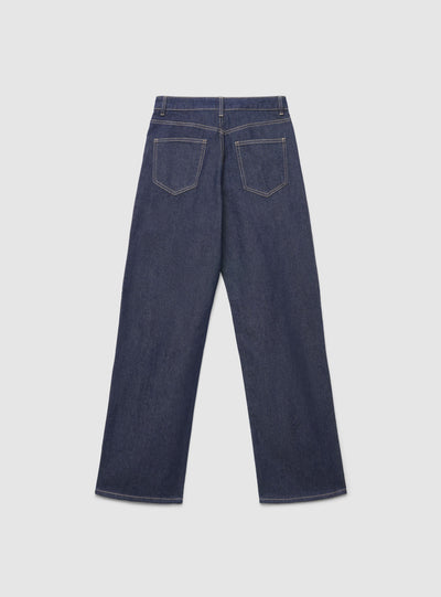 Jeans wide leg a tinta unita