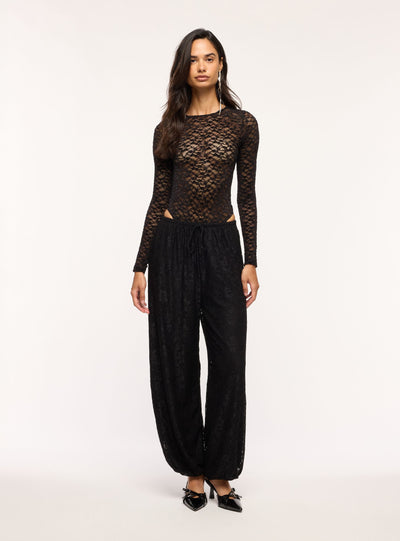 Body in pizzo a maniche lunghe