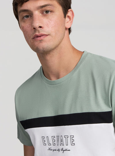 T-shirt block color con scrittta