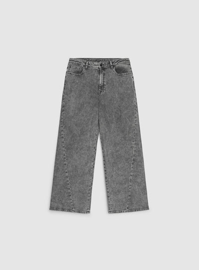 Jeans wide leg con borchie