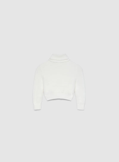 Maglia crop dolcevita a tinta unita