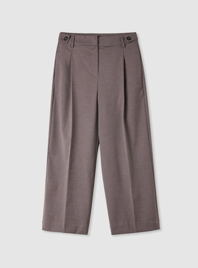 Wide-leg trousers with adjustable waist tabs