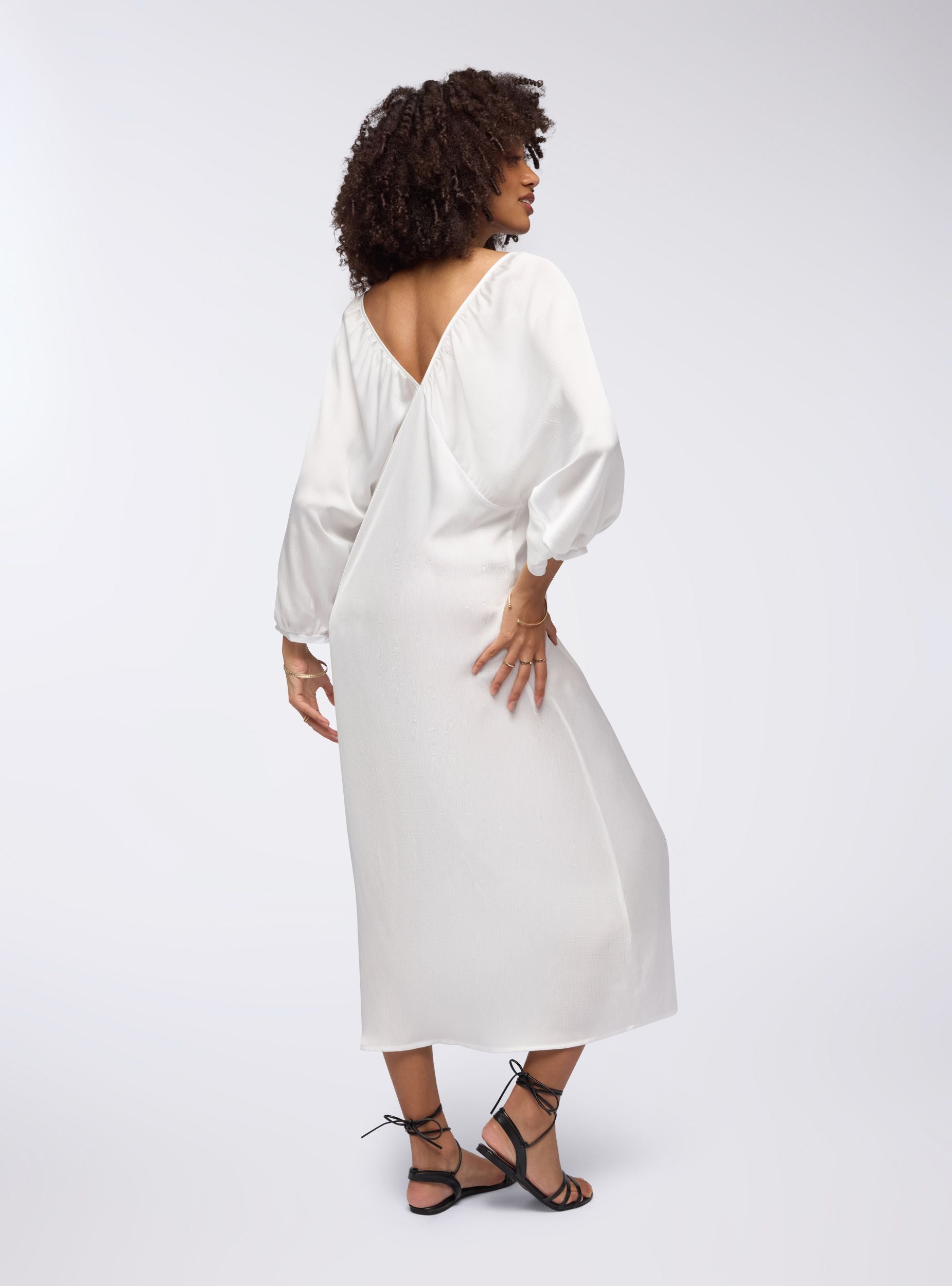 white batwing dress Long Sleeve Side Split Mini In | EGO US Perfect for snuggling up by the fire with a glass of wine Long dress with batwing sleeves