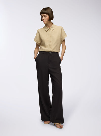 Pantaloni dad fits misto lino