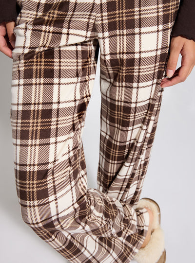 Pantaloni pigiama wide leg a quadri