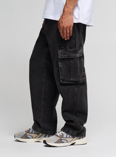 Jeans over cargo a tinta unita
