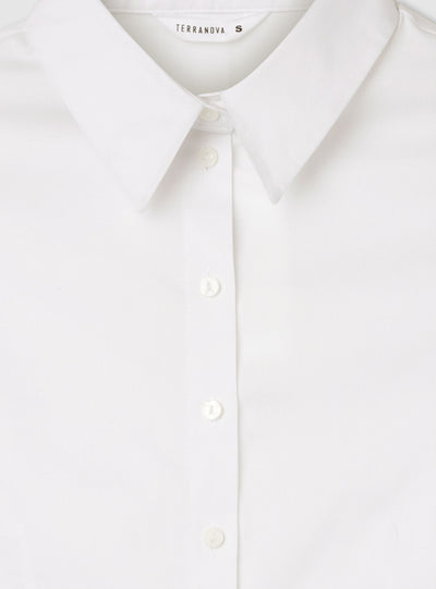 Camicia crop con punto smock
