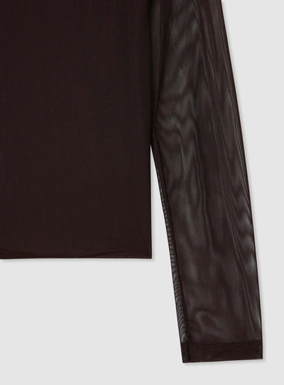 T-shirt in tulle a tinta unita