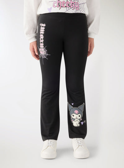Leggings flare da bambina con stampa Kuromi® e scritta