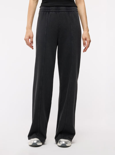 Pantaloni tuta wide leg a tinta unita