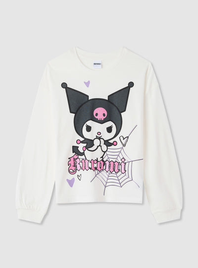 T-shirt a maniche lunghe con stampa Kuromi®