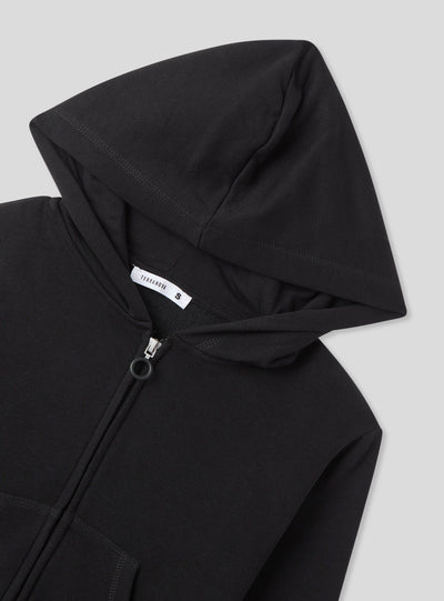 Felpa crop con cappuccio e zip