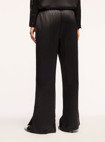 Pantaloni lunghi in satin con coulisse