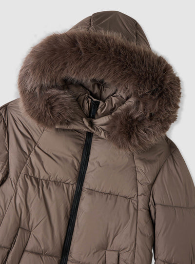 Oversized padded jacket with hood