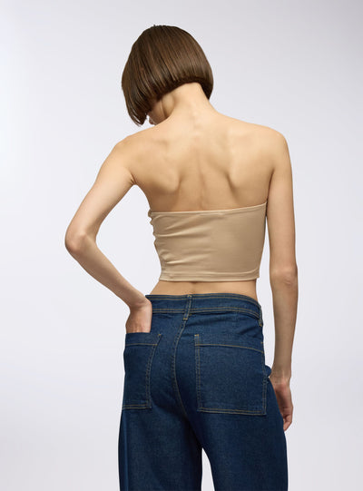 Top crop a fascia tinta unita
